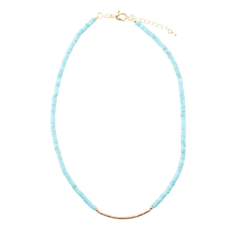 Little Bit Turquoise Golden Bar Necklace