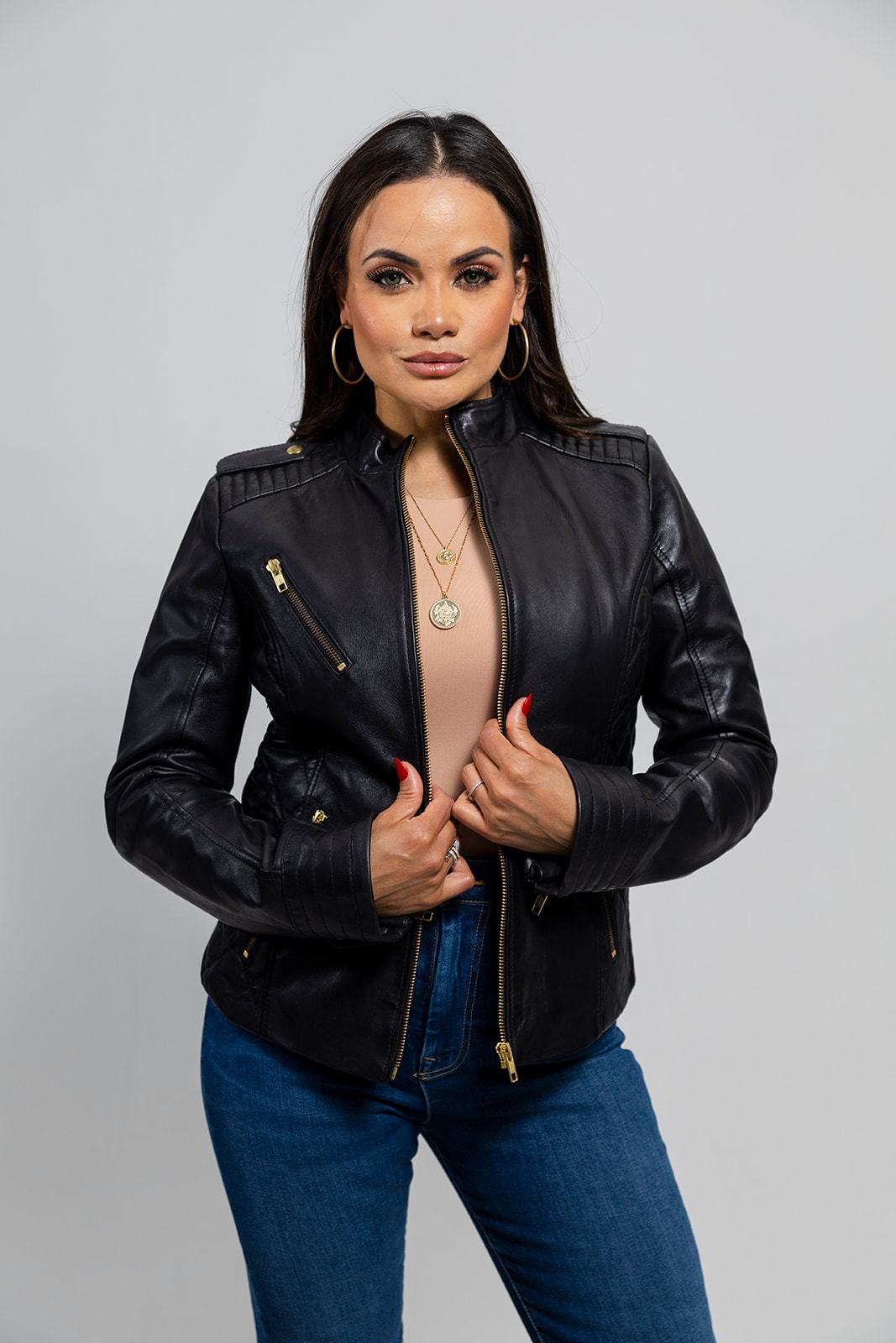 Alessandra Women's Lambskin Moto Jacket