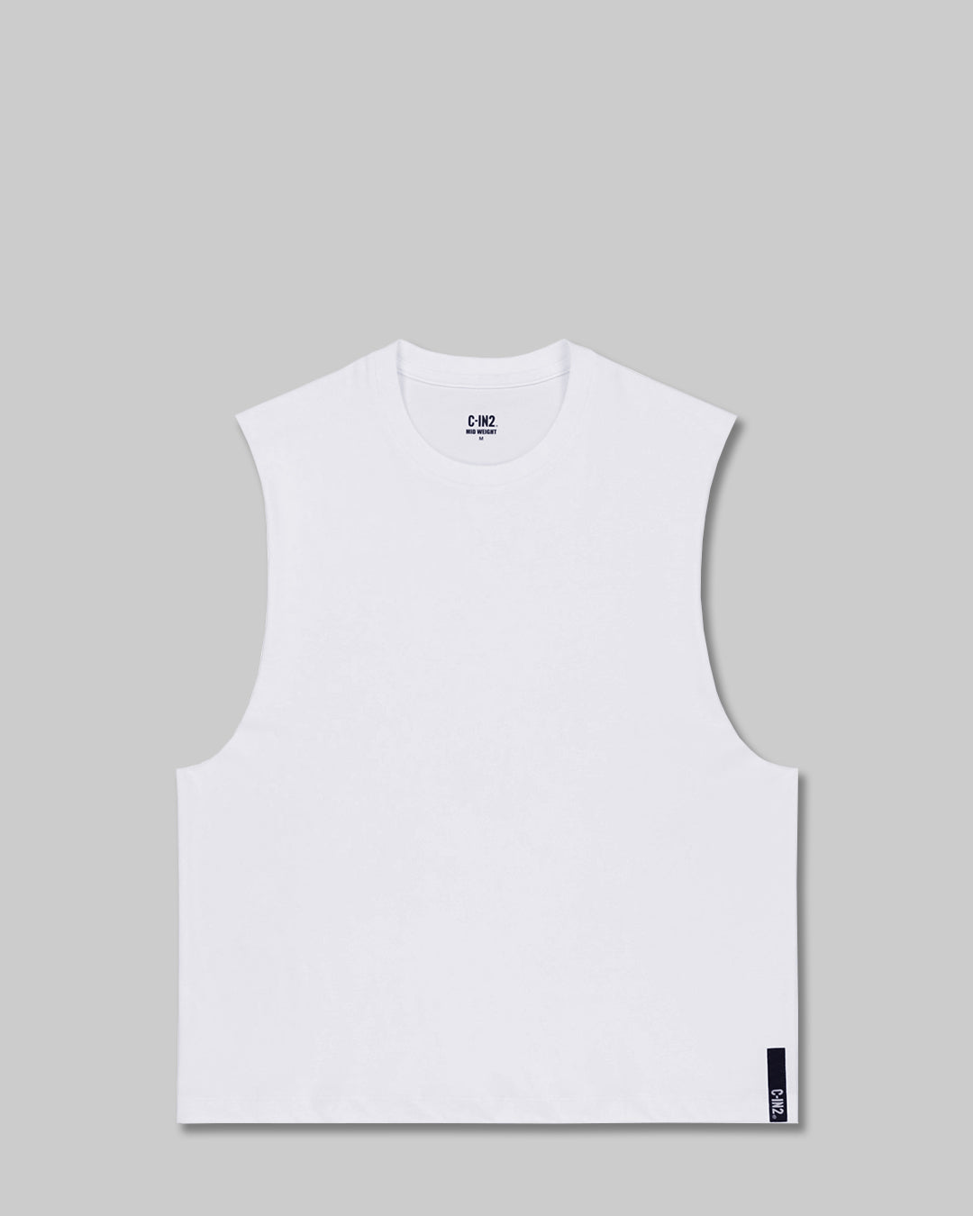 Mid Weight Cropped Sleeveless – White