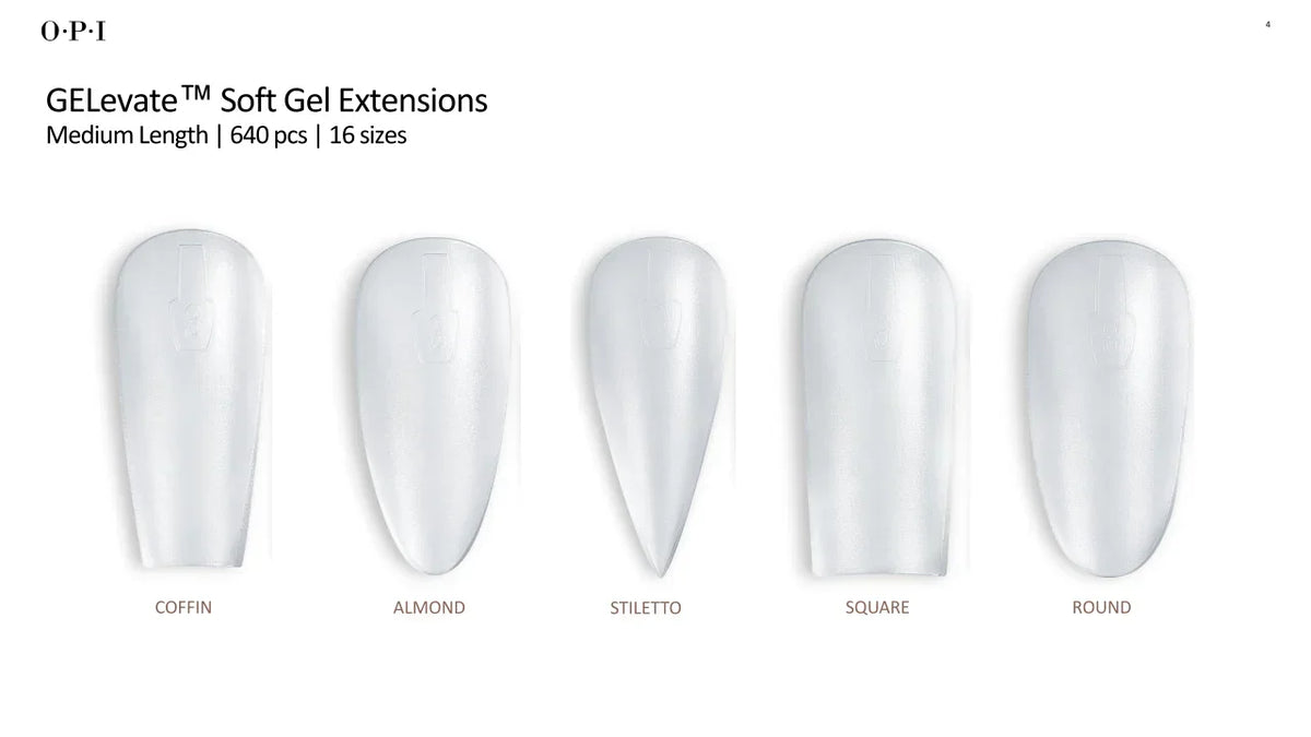 OPI - GELevate - Soft Gel Tips 640pc - Coffin