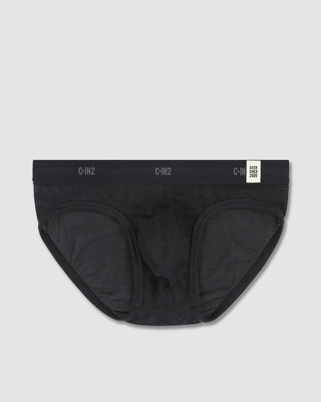 Rough Knit Low Rise Brief in Black