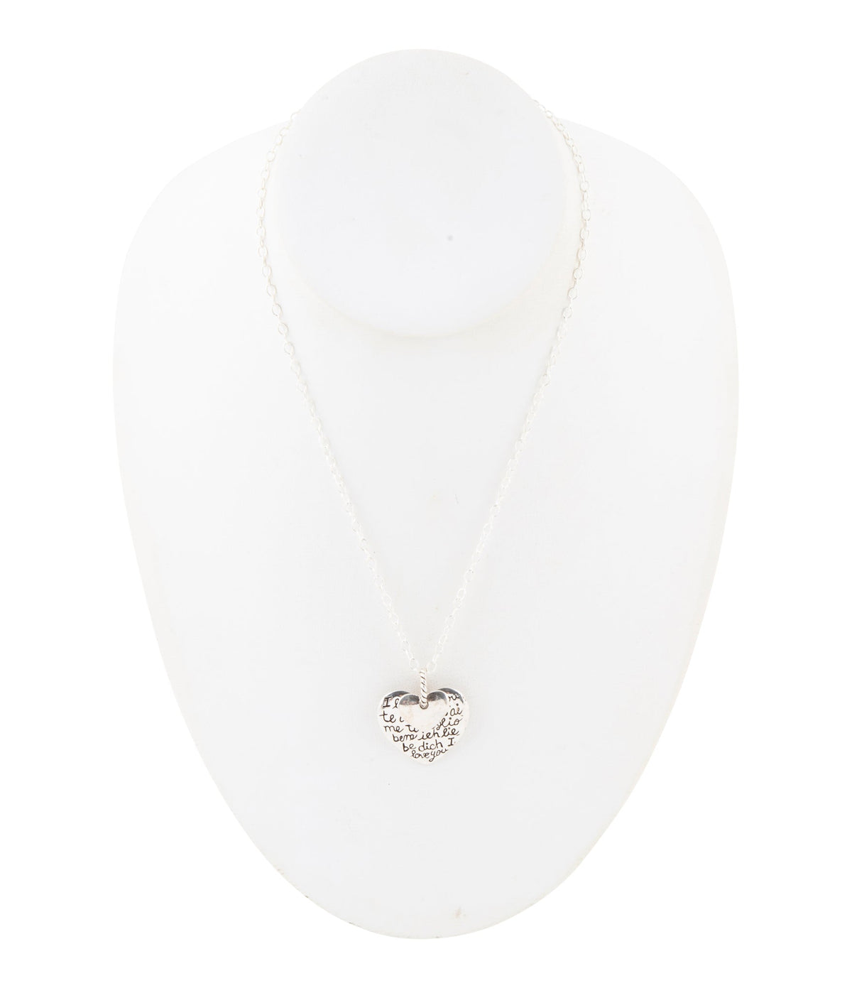 Sterling Silver Engraved Heart Pendant Necklace