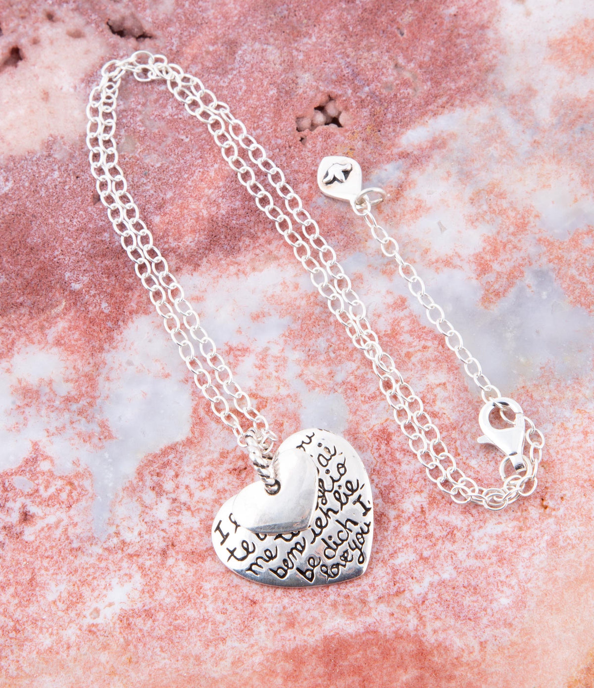 Sterling Silver Engraved Heart Pendant Necklace