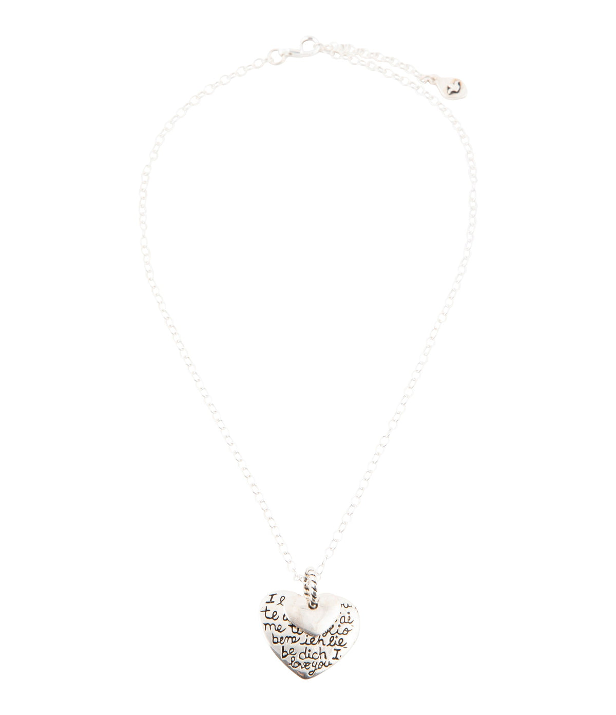 Sterling Silver Engraved Heart Pendant Necklace