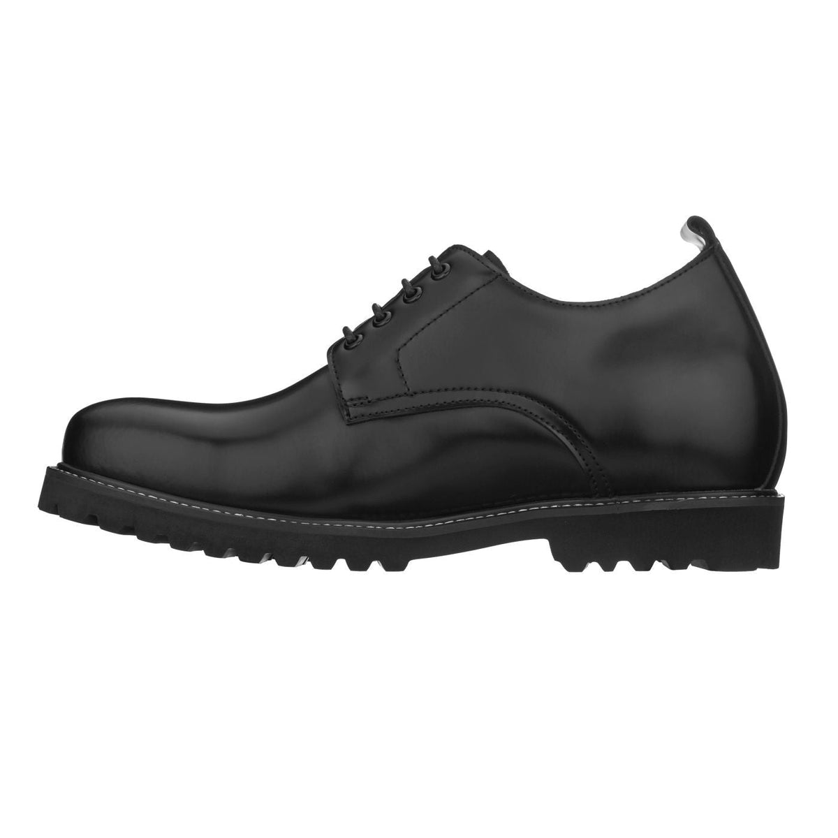 CALTO S9118 3-Inch Taller Black Leather Elevator Work Shoes