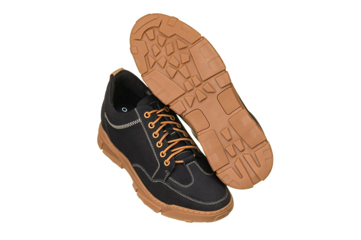 CALTO K8025 2.8-Inch Taller Hiking-Style Boots (Black)