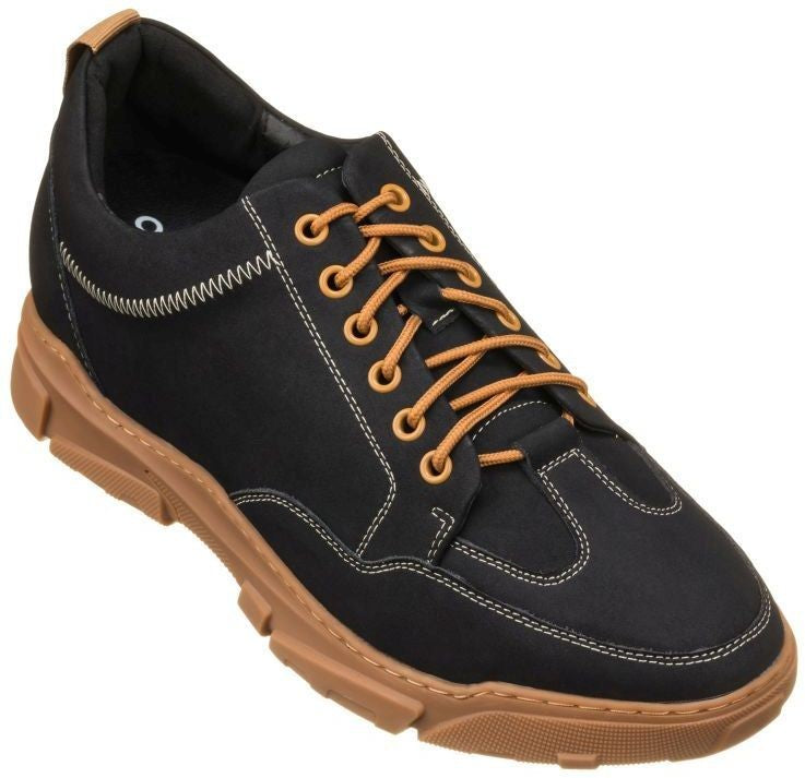 CALTO K8025 2.8-Inch Taller Hiking-Style Boots (Black)