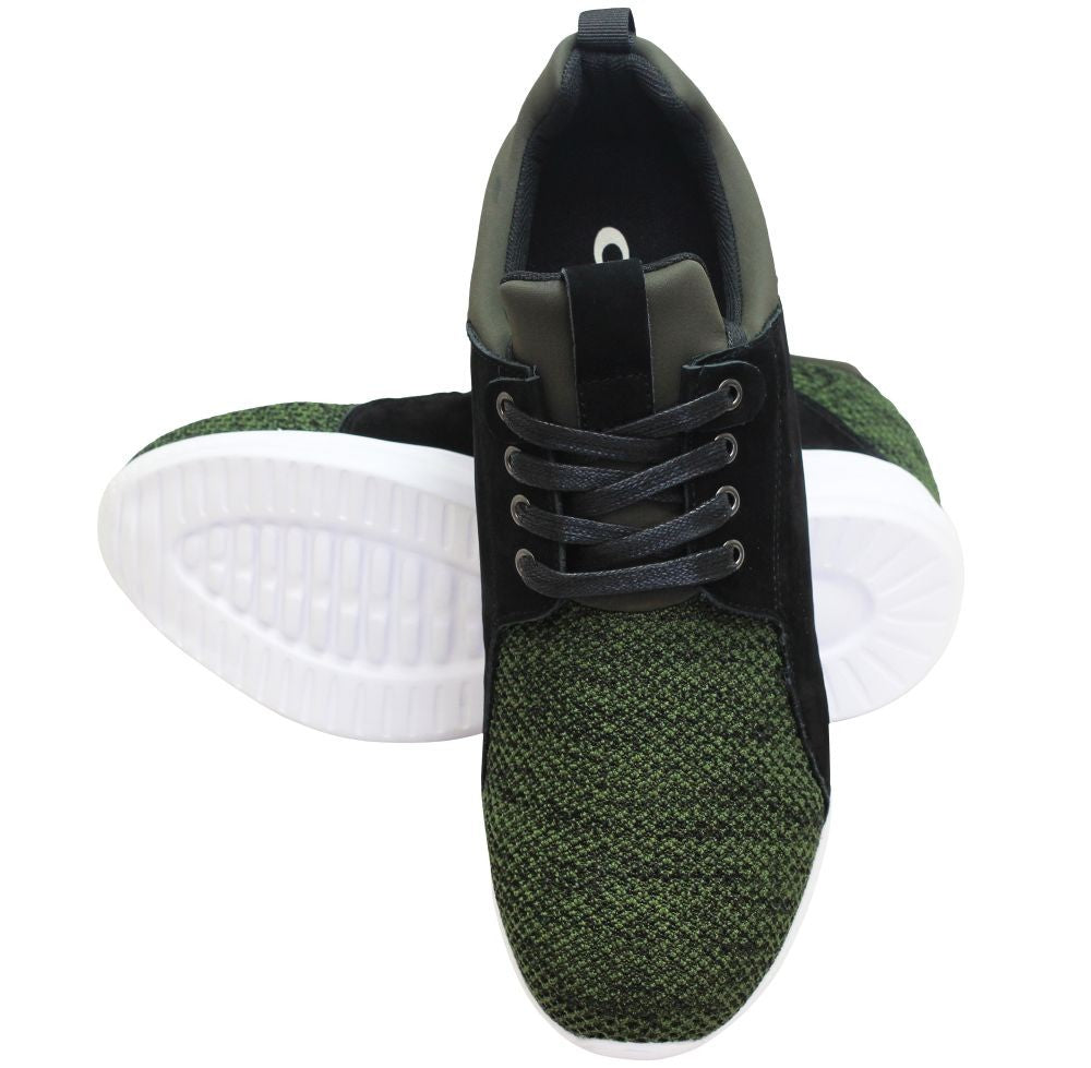 CALTO H71921 Men's Elevator Sneakers – 3.2 Inches Taller (Army Green) – Super Lightweight