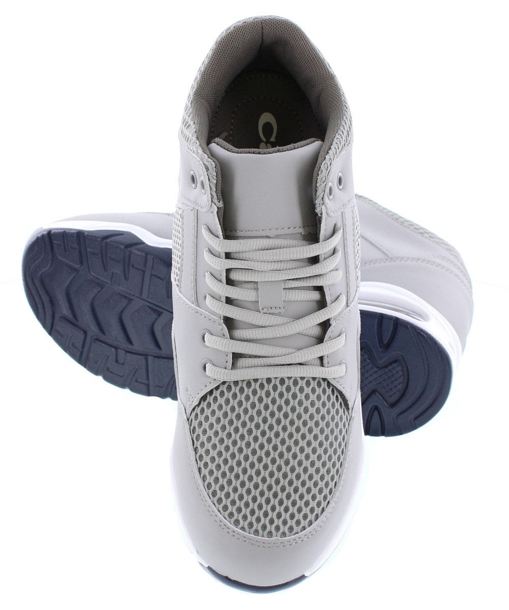 CALTO H329084 Lightweight Elevator Sneakers – 3.4 Inches Taller (Cement)