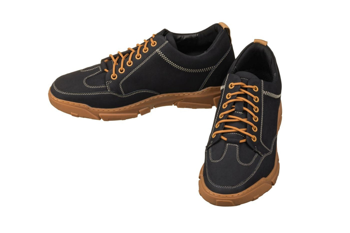 CALTO K8025 2.8-Inch Taller Hiking-Style Boots (Black)