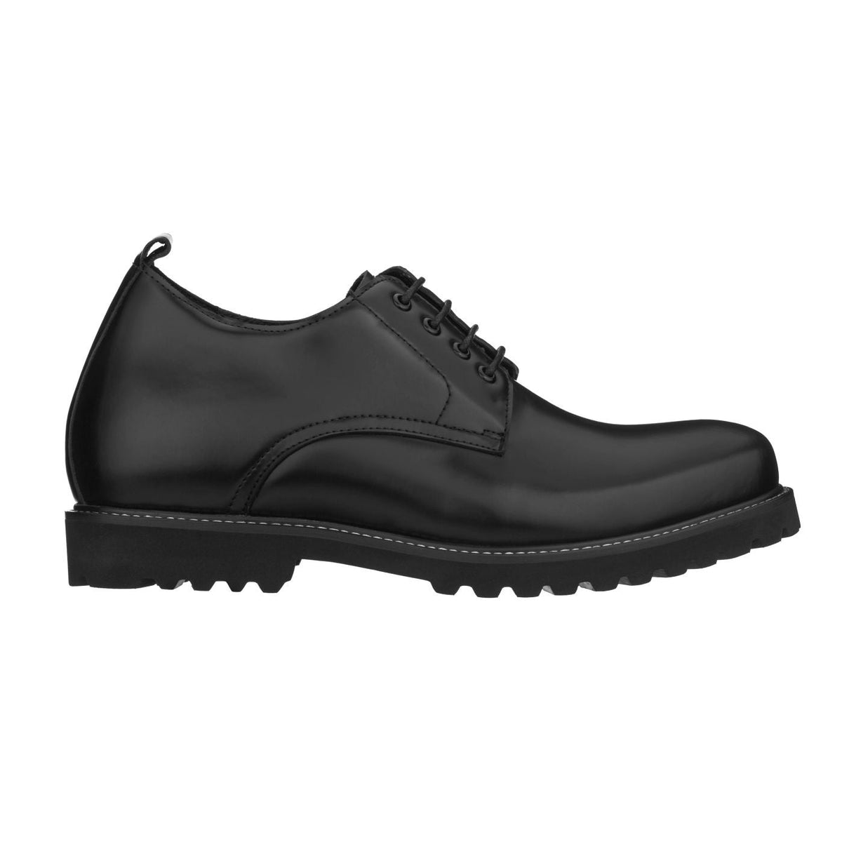 CALTO S9118 3-Inch Taller Black Leather Elevator Work Shoes