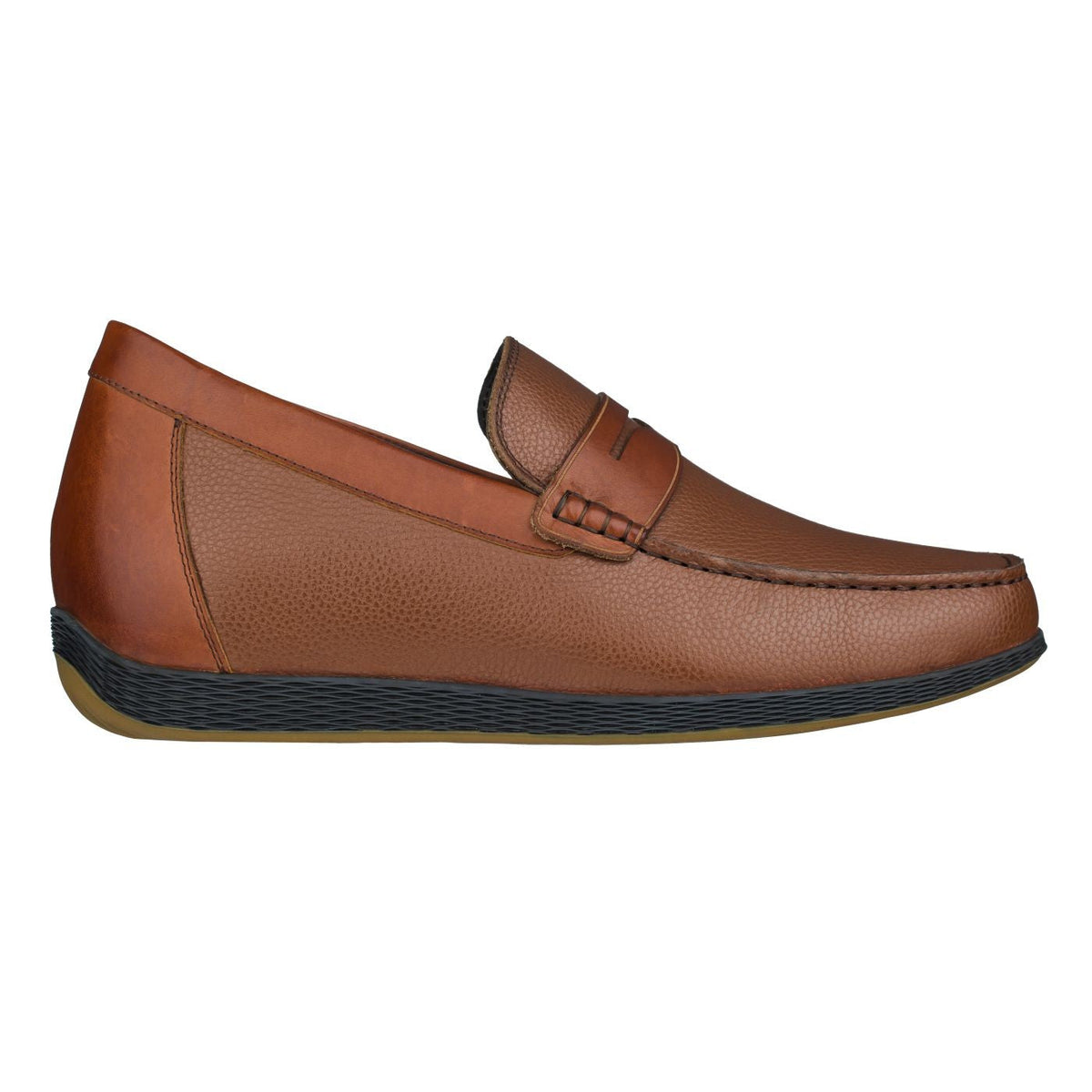 CALTO S1092 Brown Penny Loafers – 2.4 Inches Taller, Lightweight