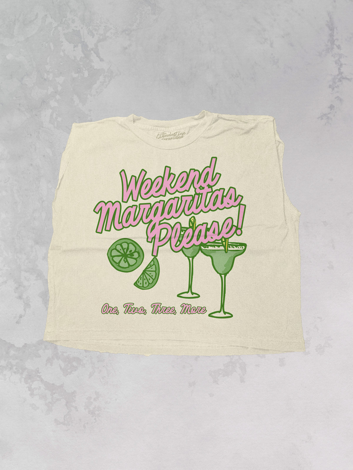 Weekend Margaritas Please! Cropped Muscle Tank