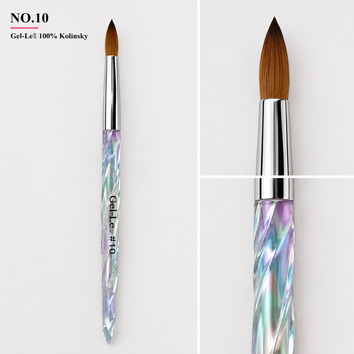 Gel-Le - Acrylic Brush 100% Kolinsky (Crystal Handle) (Pressed)
