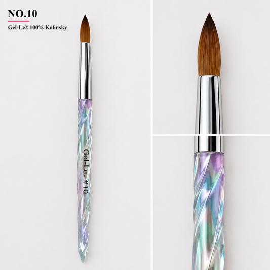 Gel-Le - Acrylic Brush 100% Kolinsky (Crystal Handle) (Pressed)