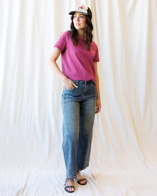 Super High-Rise Cropped Wide-Leg Jeans with Flattering Front Seams