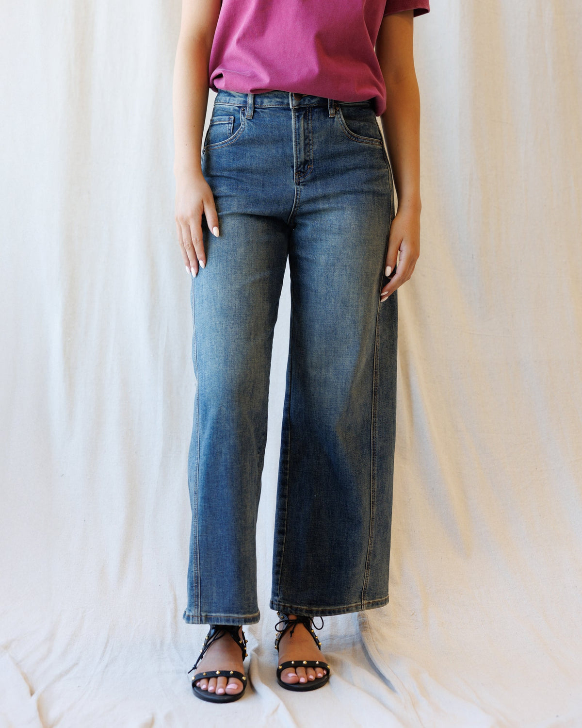 Super High-Rise Cropped Wide-Leg Jeans with Flattering Front Seams
