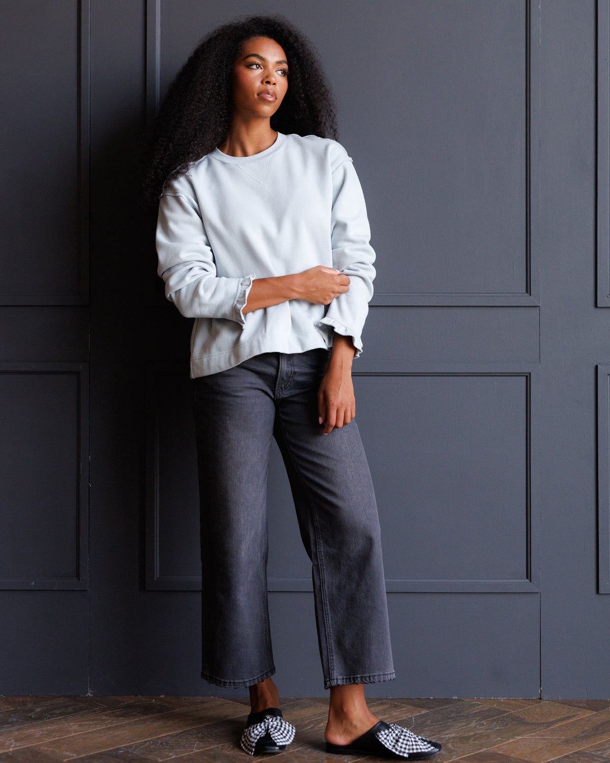 Country Peplum Crew Sweatshirt