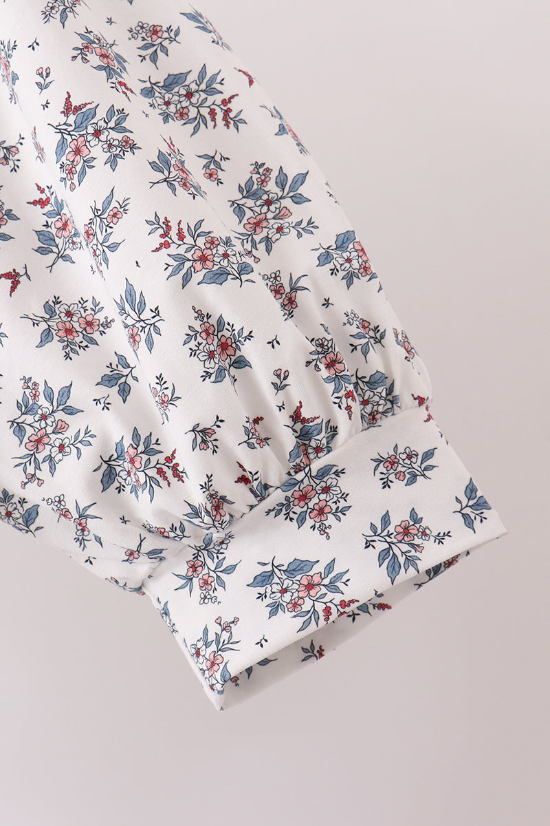 Teal Floral Mom Dress