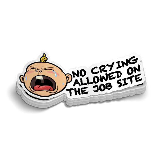 No Crying - Hard Hat Decal