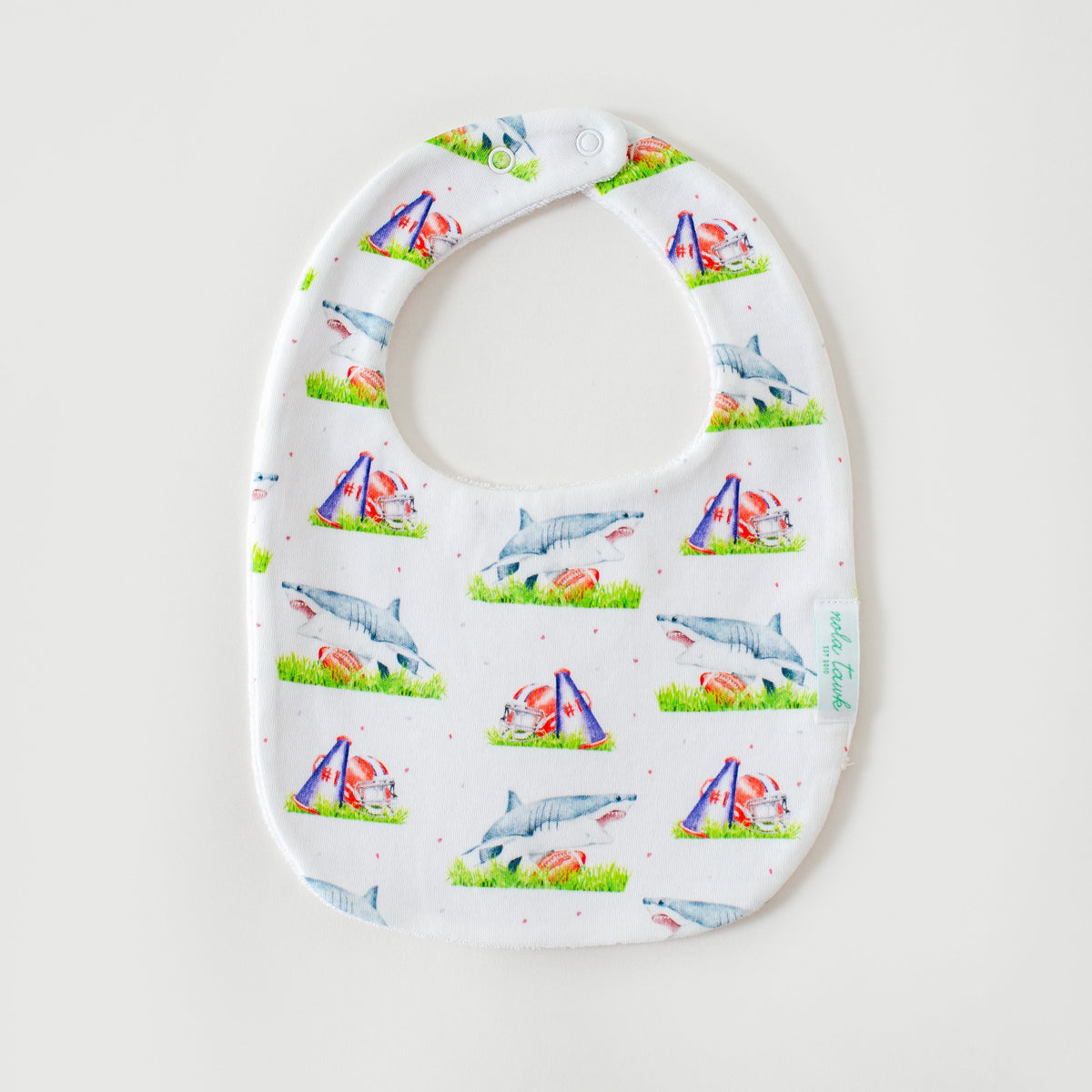 Sharks Mascot Mania Organic Cotton Bib for Babies