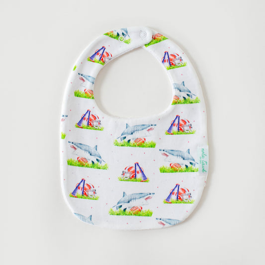 Sharks Mascot Mania Organic Cotton Bib for Babies