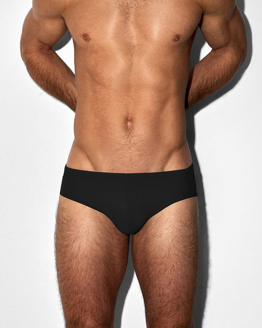 Solid Black Swim Brief