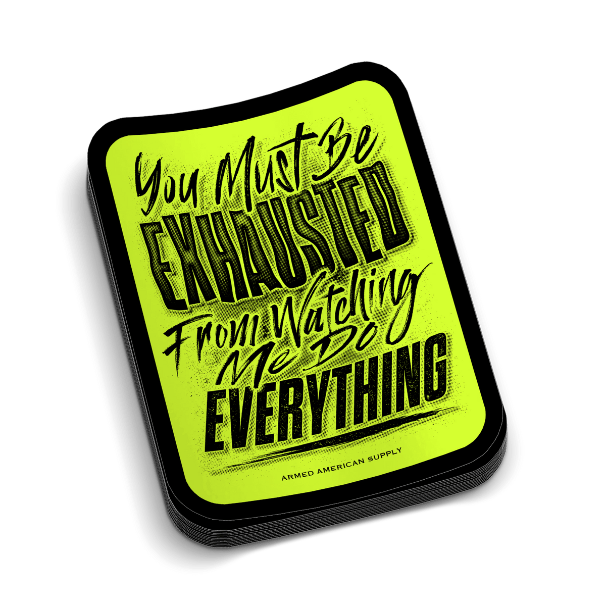 Exhausted - Hard Hat Decal