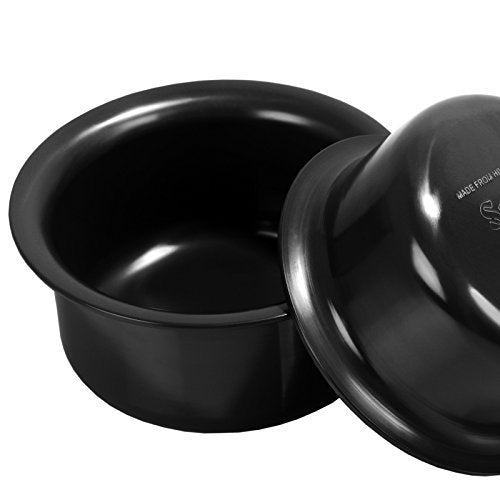 Sumeet 3 mm Hard Anodized Aluminum Nonstick Tope (Pot) Set of 2, No. 13 and No. 14, 2.3 L and 2.9 L, Black
