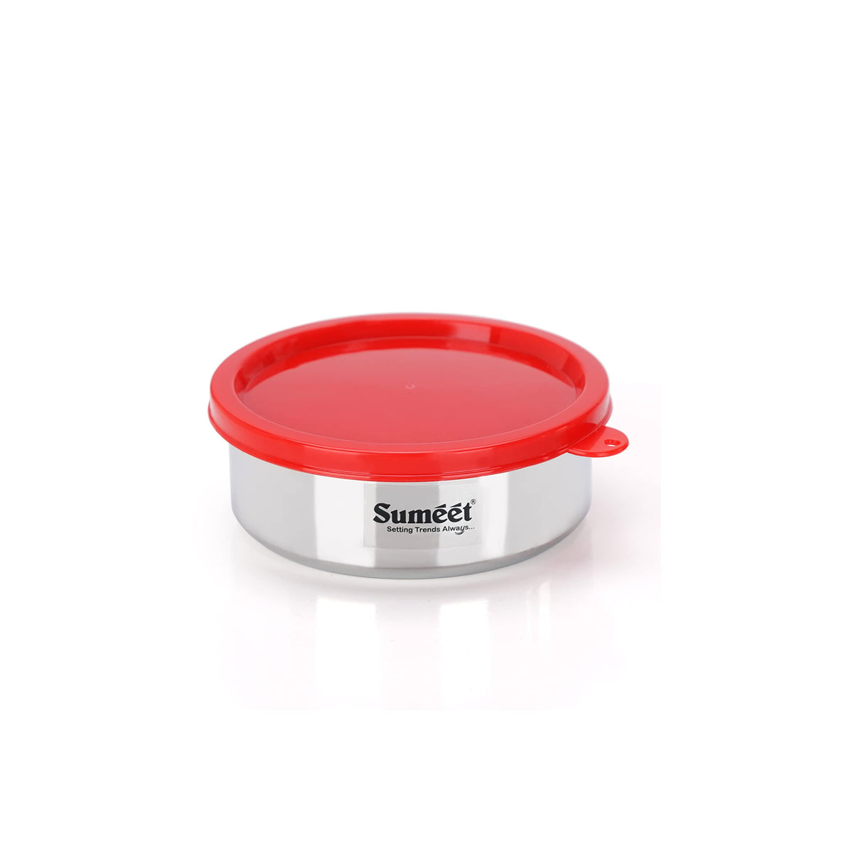 Sumeet Stainless Steel Airtight and Leak-Proof Food Storage Container, 400 ml, 12 cm, Pack of 1, Silver