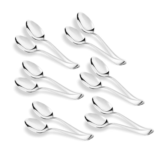 Sumeet Stainless Steel Baby/Medium Spoon Set of 12 Pieces (16 cm Length, 1.6 mm Thick)