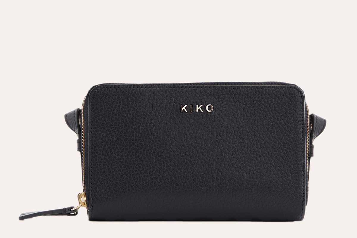 Pebble Leather Zip-Around Crossbody