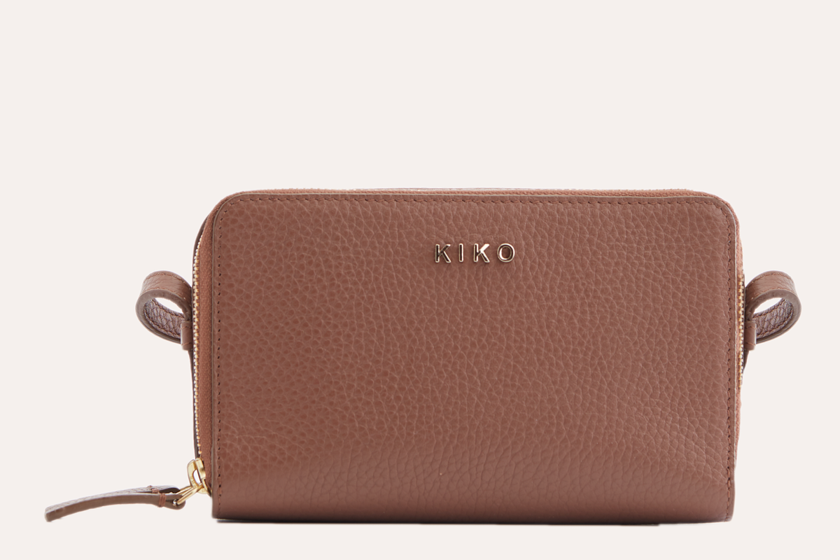 Pebble Leather Zip-Around Crossbody