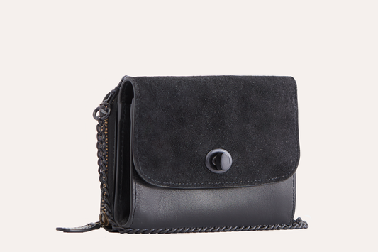 Two-Tone Leather and Suede Crossbody