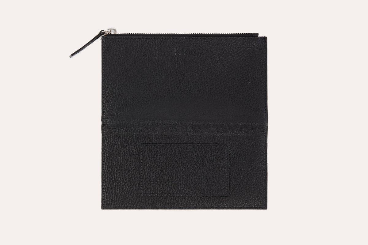 Top Zip Pebble Leather Wallet