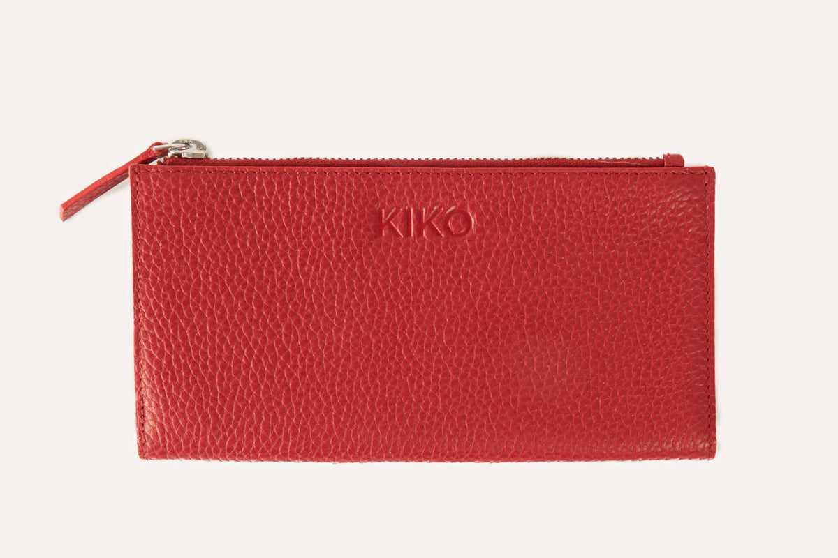 Top Zip Pebble Leather Wallet
