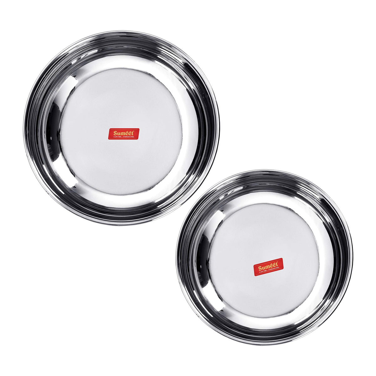 Sumeet Stainless Steel Tasra, 3 L and 3.8 L, 2-Piece Set (Steel), 3.8 Liter