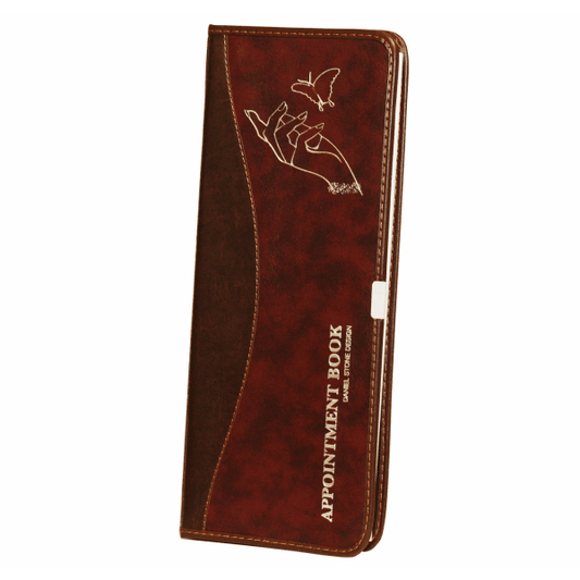 Daniel Stone 2-Column Refillable Leather Appointment Book | Burgundy-Brown, 200 Pages