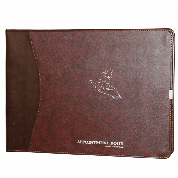 Daniel Stone 8-Column Refillable Leather Appointment Book | Burgundy-Brown, 200 Pages