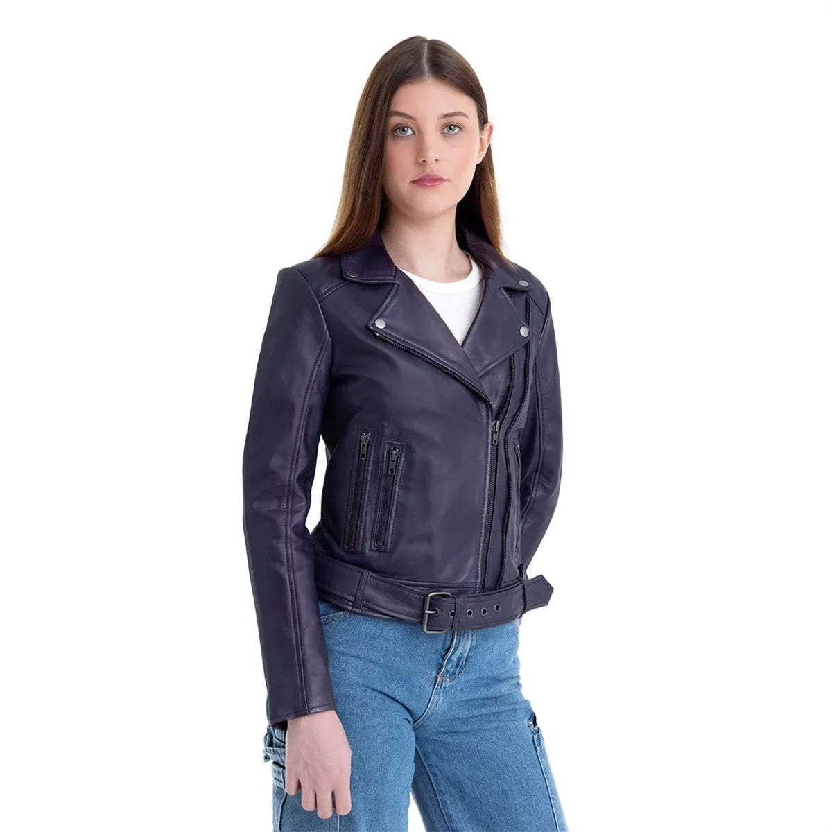 Adeline Women's Lambskin Asymmetrical Jacket
