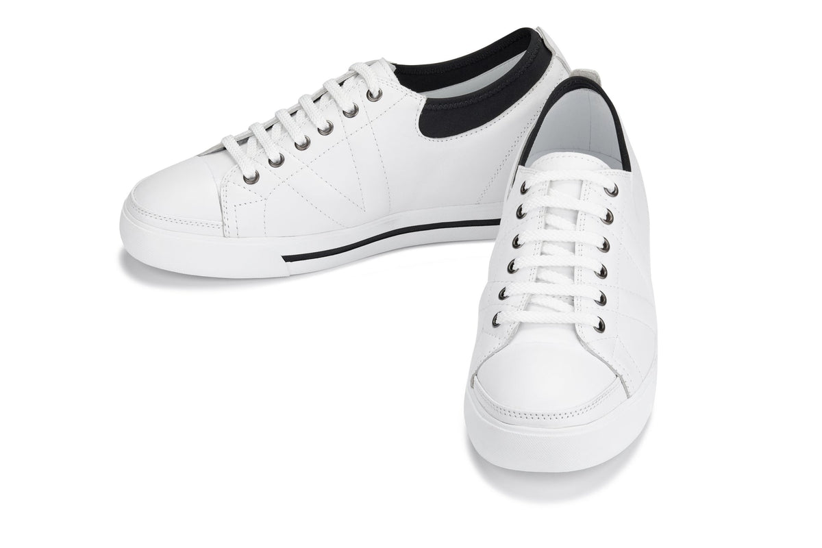 TOTO D8171 Men's Elevator Sneakers – 2.4 Inches Taller (White/Black)