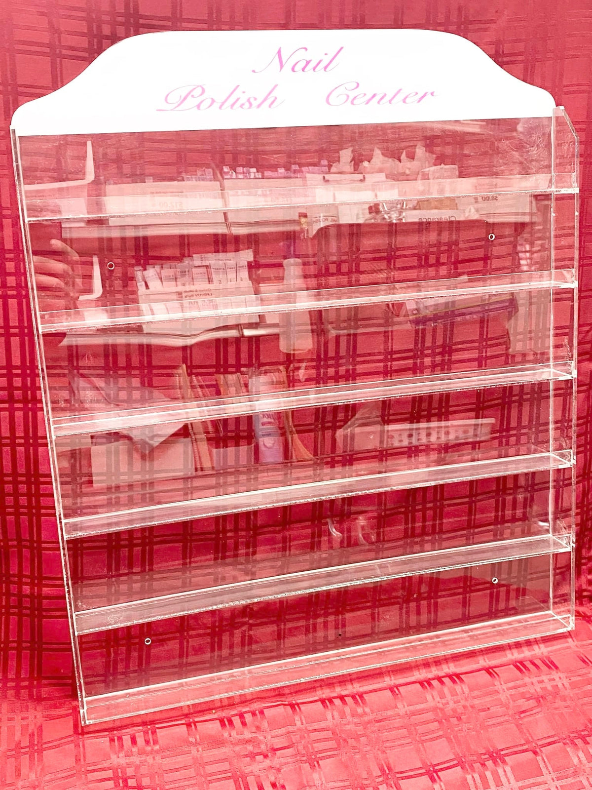 Polish Wall Rack - Acrylic Display - 90 Bottles (with Header)