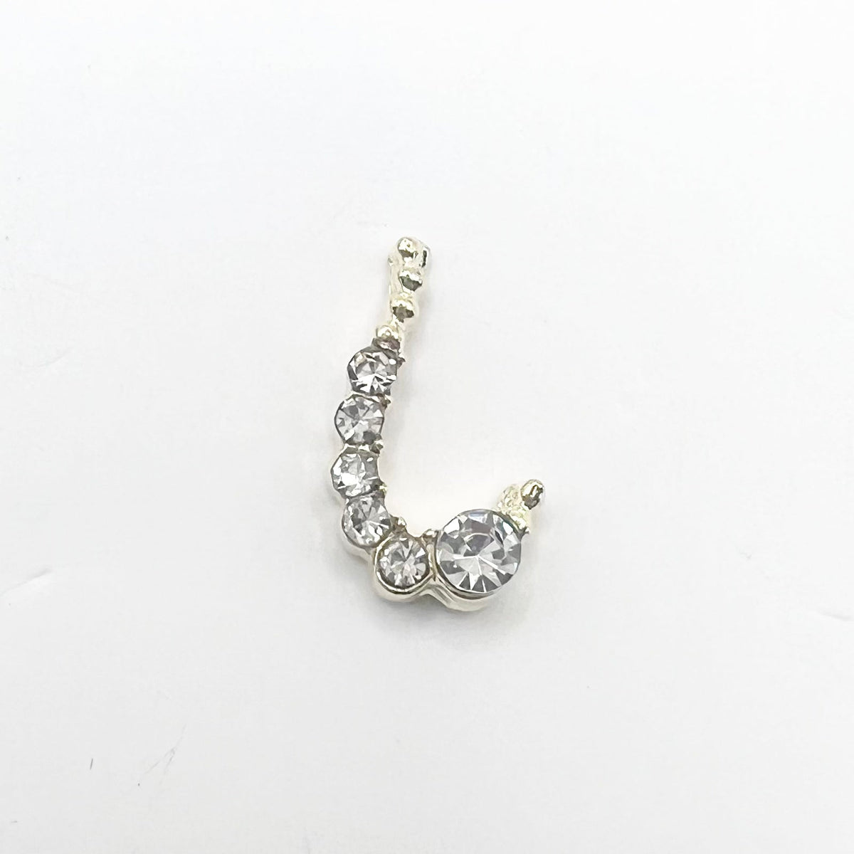 Queen Nail Charms 10-Piece Set - #210 Gold Curve Crystal Border Accessories