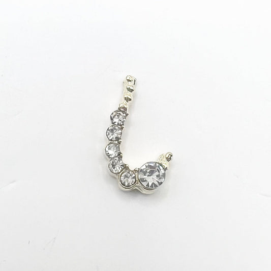Queen Nail Charms 10-Piece Set - #210 Gold Curve Crystal Border Accessories