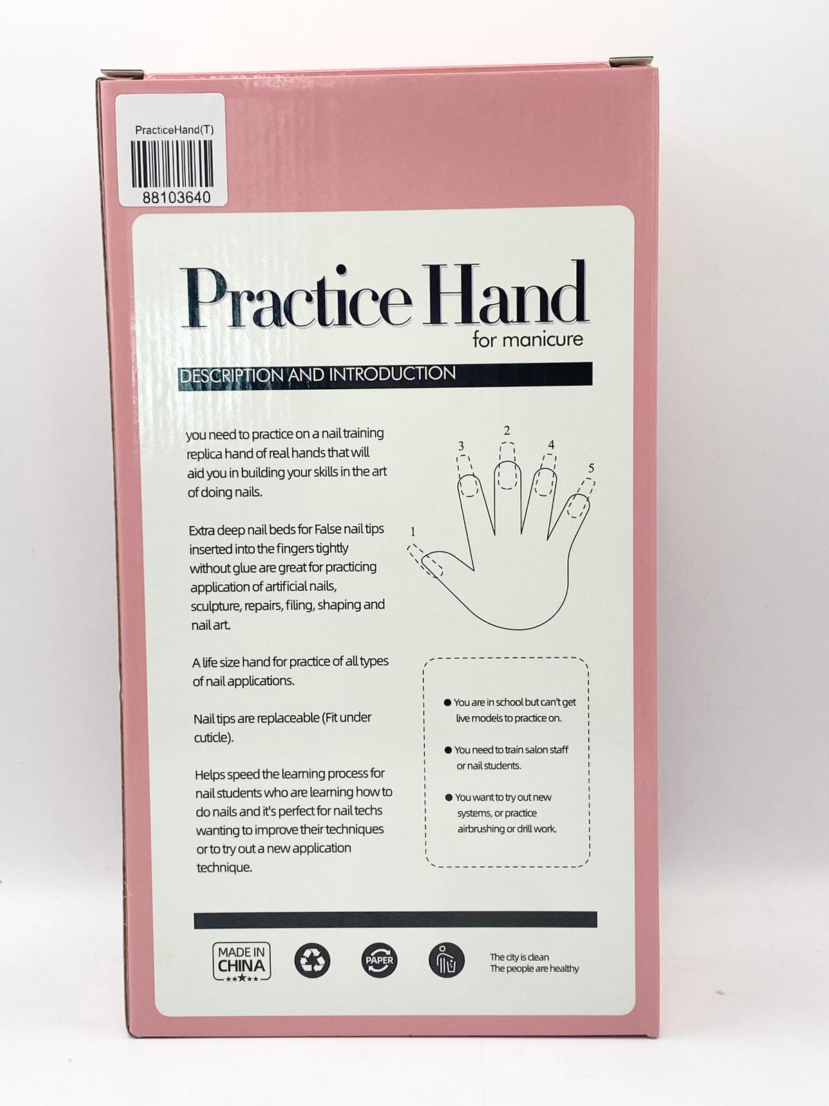 Gel-Le - Premium Practice Silicone Hand with Tips