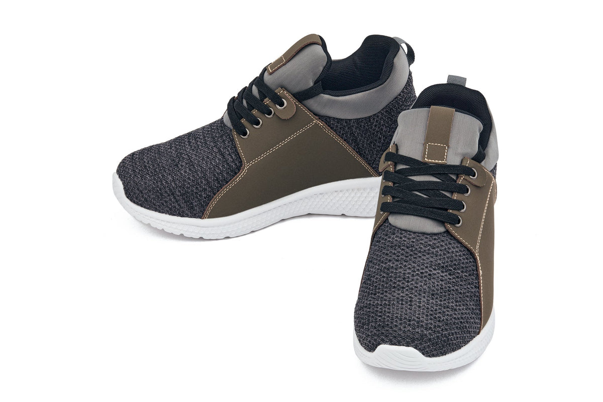 CALTO H71923 Men's Elevator Sneakers – 3.2 Inches Taller (Cement Charcoal)