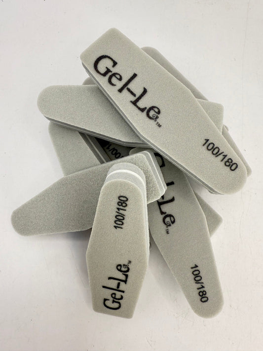 Gel-Le - Mini Taper Sponge Buffer - File - Gray (100/180) 20pc