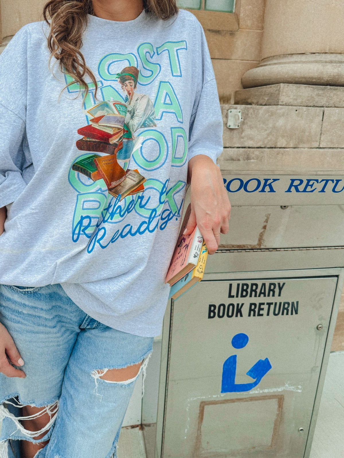 Underground Original Design: Lost in a Good Book Boxy Cotton T-Shirt