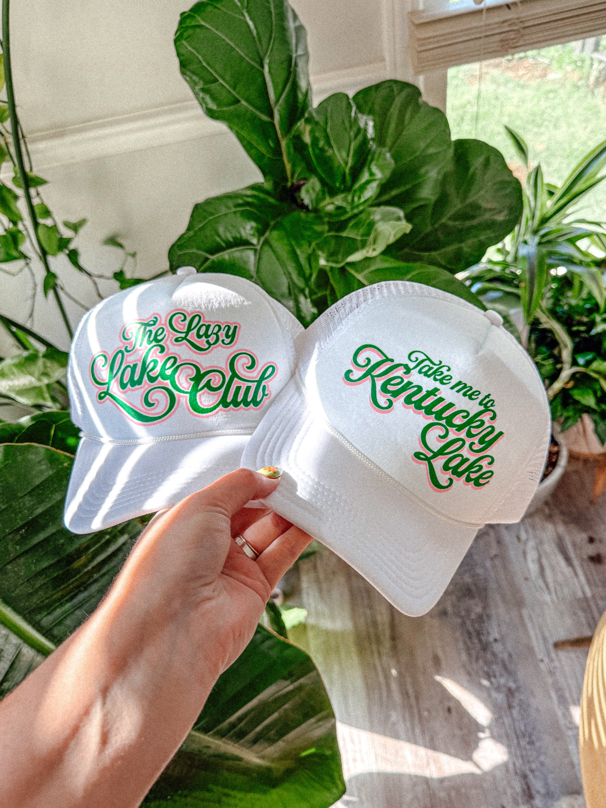 Underground OG: Lazy Lake Days Club, Green & Pink Summer Trucker Hat