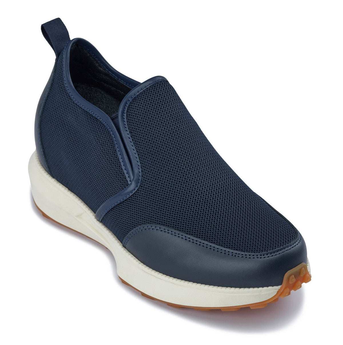 CALTO J1435 3.3-Inch Taller Dark Blue Casual Chunky Sole Sneaker Loafers